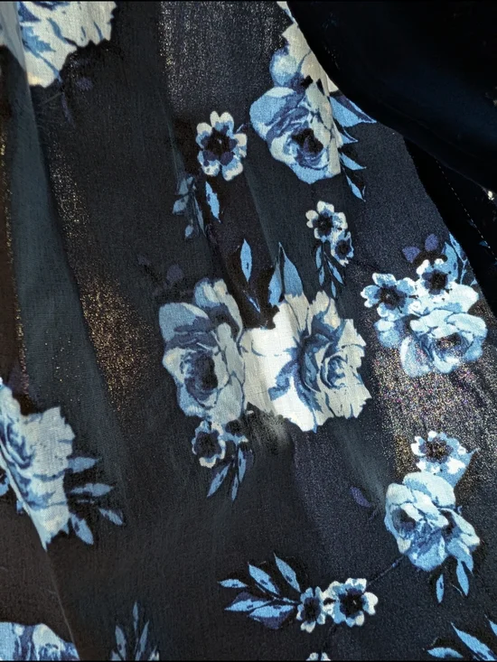 kate spade Navy Floral V-Neck Midi Dress - Picture 9 of 10